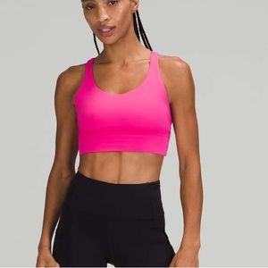 Lululemon energy longline bra in sonic pink
